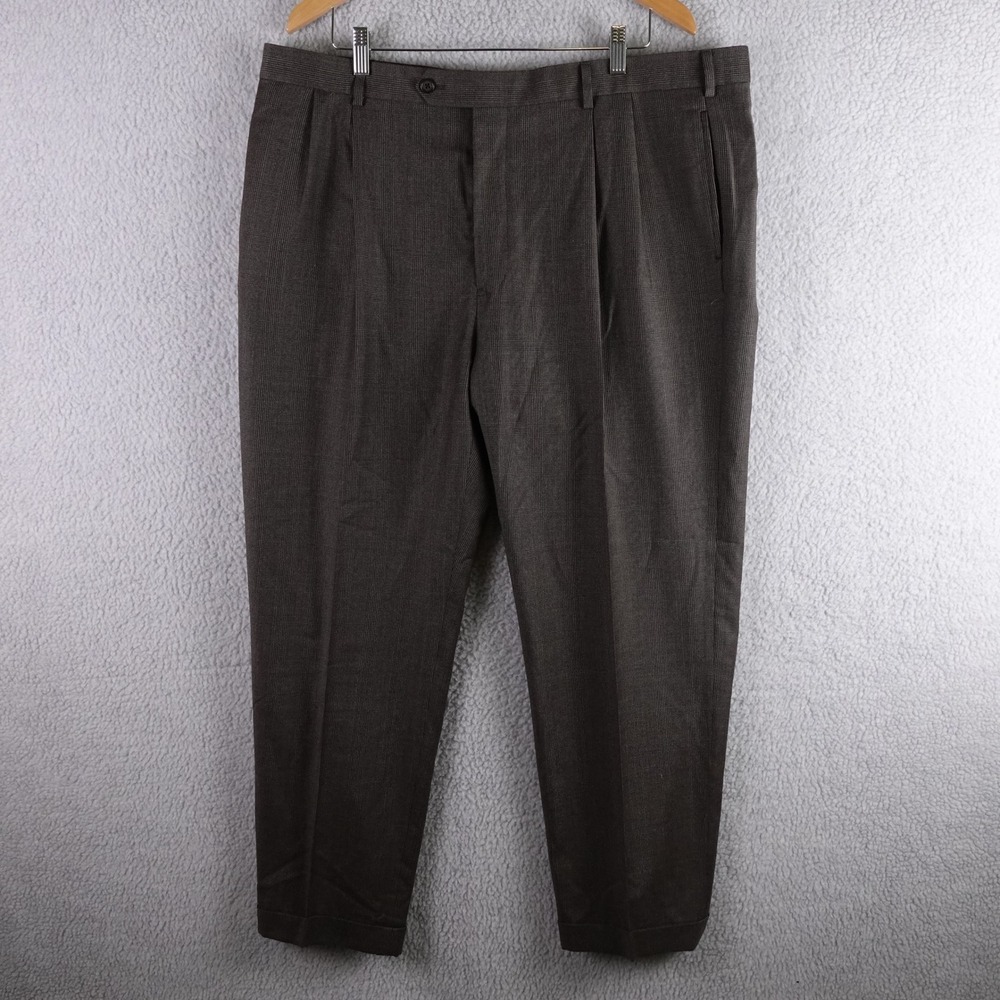 Brooks Brothers 1818‎ Madison Brown Wool Pleated Dress Pants 42 Reda Italy 7184